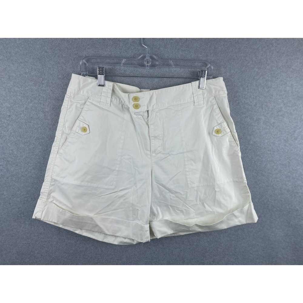 Bananaā Republic Martin Shorts Women's 12 White Cuffed Chinos Mom Hi Rise